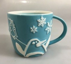 Starbucks Holiday 2007 Blue Coffee Mug Penguin Snowman Snowflakes Trees ... - £15.27 GBP