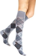 Rejuva Argyle 15-20 mmHg Knee High Compression Socks Unisex (Large Smoke) - $26.19
