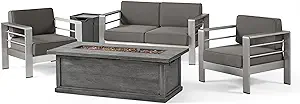 Christopher Knight Home Crested Bay Outdoor Aluminum Chat Set with Recta... - $3,395.99