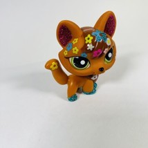 Littlest Pet Shop (LPS) #2341 Flower Fox Red And Brown w/ Glitter Flowers Hasbro - $18.66