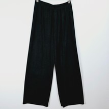 Wide Leg Trousers Slouchy Rib Light Weight Black Size Small - $9.87