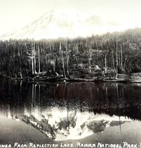 RPPC Mount Rainier From Reflection Lake Ellis 1920s Washington Pacific N... - $29.99
