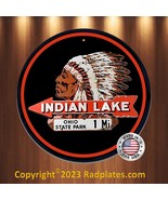Indian Lake Ohio State Park Vintage   Replica Aluminum Round Metal Sign ... - £15.61 GBP