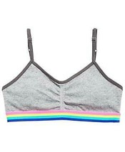 Maidenform Girls Rainbow-Band Ruched Crop Bra-S/Heather Gray - $15.00