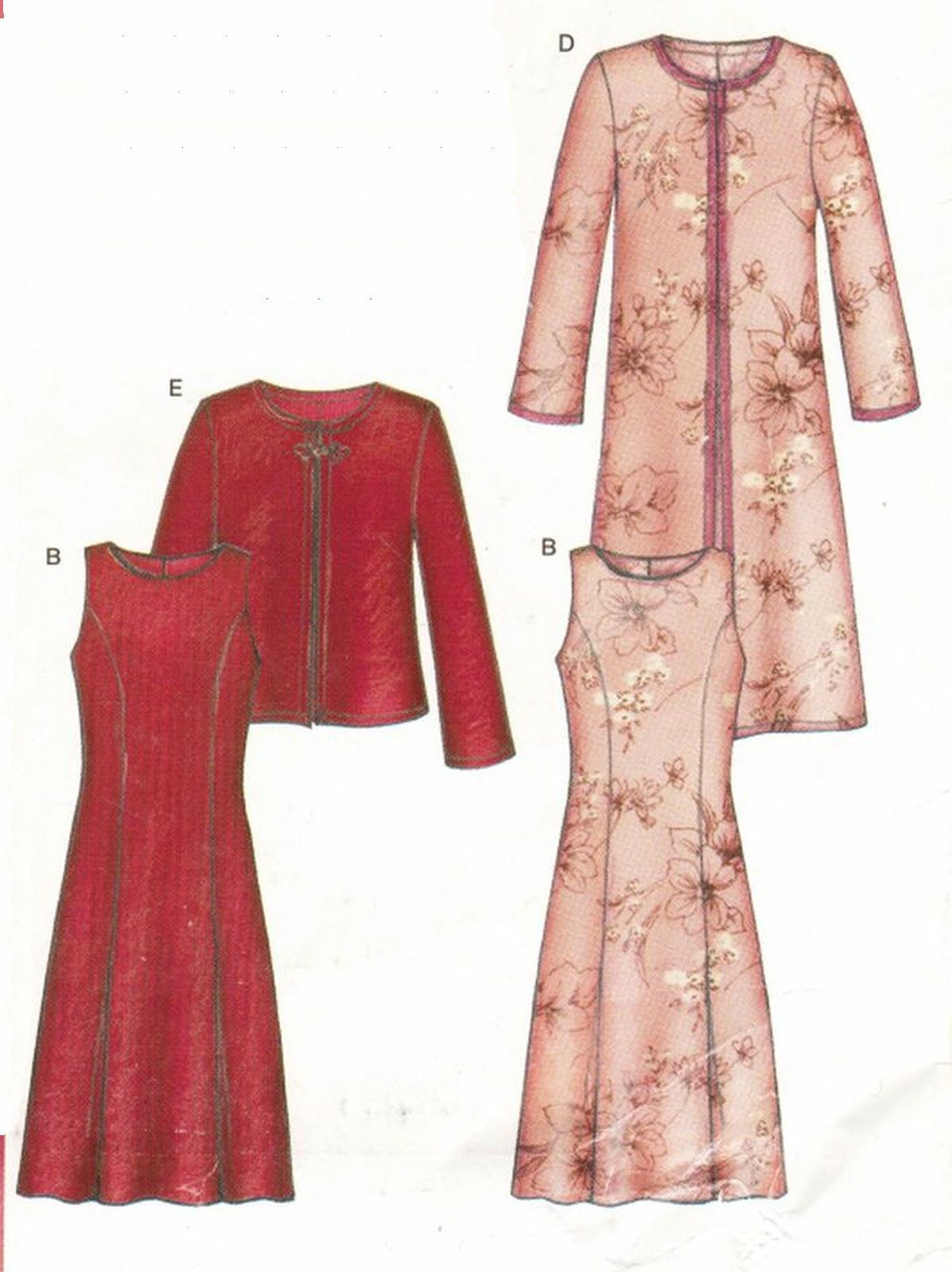 Misses Dress Short Duster Length Jacket Matching Bag Tote Sew Pattern ...