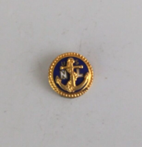 Vintage US Navy League USNL With Anchor Blue &amp; Gold Tone Lapel Hat Pin - £5.70 GBP