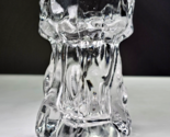 Ingrid Glashutte brutalist style bark texture clear glass candle holder ... - $19.99