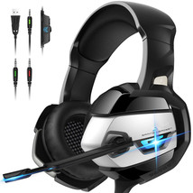 Gaming Headset with Microphone for PS4 Xbox One Headset with Noise Canceling Mic - £21.64 GBP