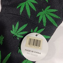 Parquet Marijuana Leaf Men's Back Strap Black Cotton Blend Baseball Cap Hat image 3
