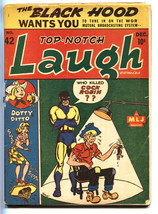 TOP-NOTCH Laugh #42-1943-BLACK Hood cover-ARCHIE-Golden-Age Comic Book - £408.07 GBP