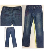 GIRLS JEANS  SIZE 14 Floral Art Artwork Flowers Beauty Design Blue FADED... - €5,19 EUR