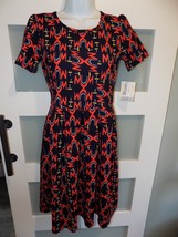 Lularoe Blue W/Aztec Design Amelia Dress W/Pockets Size S Women&#39;s NEW - $26.68
