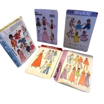 4 McCalls &amp; Simplicity Sewing Patterns Doll Clothes 1960s 70s Sz 11.5-18&quot; Dolls - £11.72 GBP