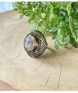 VTG Sterling Silver 925 Ring Braid Wire Oval Faceted Smoky Quartz Stone ... - $823.75 MXN