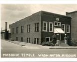 RPPC Washington Missouri MO Masonic Temple UNP Postcard - £24.03 GBP