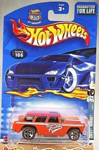 2002 Hot Wheels #106 Redline Series 4/4 CHEVY NOMAD Orange w/Red Line Chrome 5Sp - $7.65