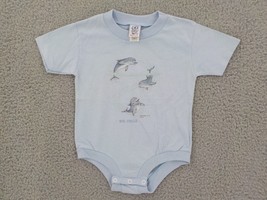 INFANT/TODDLER BLUE ONE PIECE SZ 24 MTHS SILK SCREENED DOLPHINS WIS DELL... - $7.99