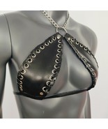 Gothic Black Vinyl Vampira Cross Top Bra - $56.00