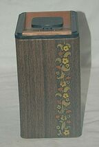 Kromex Flour or Sugar Canister Copper Lid Wood Grain Design Vintage - $16.82