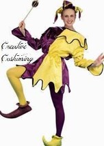 Mardi Gras Costume / Purple/Yellow Satin Jester - £39.95 GBP