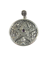 Handcrafted 925 Sterling Silver Tree of Life Goddess Pentacle w/Gemstone... - £52.04 GBP