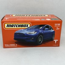 Match Box Tesla Model X Power Grabs Blue 53/100 - £3.88 GBP