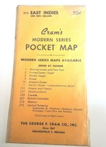 Vintage 1950&#39;s Cram&#39;s Moderno Serie Tasca Mappa Est Indie New Zealand Nessun 315 - £12.68 GBP