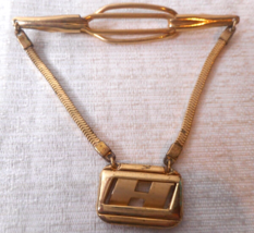 Anson Gold Tie Bar/Clip Chain Personalized H (removeable) 2 3/4&quot; W x 2 3/4&quot; L - £17.31 GBP