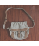 LL Bean Cotton Messenger Crossbody Bag Purse Canvas Suede  J - $34.27 CAD