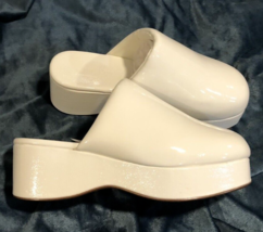 London Rag Olori White Shiny Platform Slip On Mules US Size 9 - £45.56 GBP