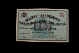 Vtg Veterans Association New York Central Railroad 1926 Card Onondaga Ep... - $39.99