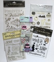 Scrapbooking Stickers Wedding Anniversary 5 Pack Lot Embellishments - £7.85 GBP