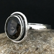 925 Sterling Silver Smoky Quartz Gemstone Handmade Women Ring For Festival Gift - £20.91 GBP