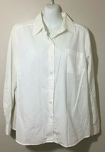 Ecologie Women&#39;s White Button Up Blouse Work Office Business Size L Lg L... - £15.97 GBP