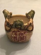 Vintage Pottery 3 Frog Planter Small  3” H X 3” Wide - £16.99 GBP
