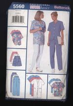 BUTTERICK 5560 - PROFESSIONAL UNIFORM BASICS S-M-L Dress Top Skort Parts - $8.95