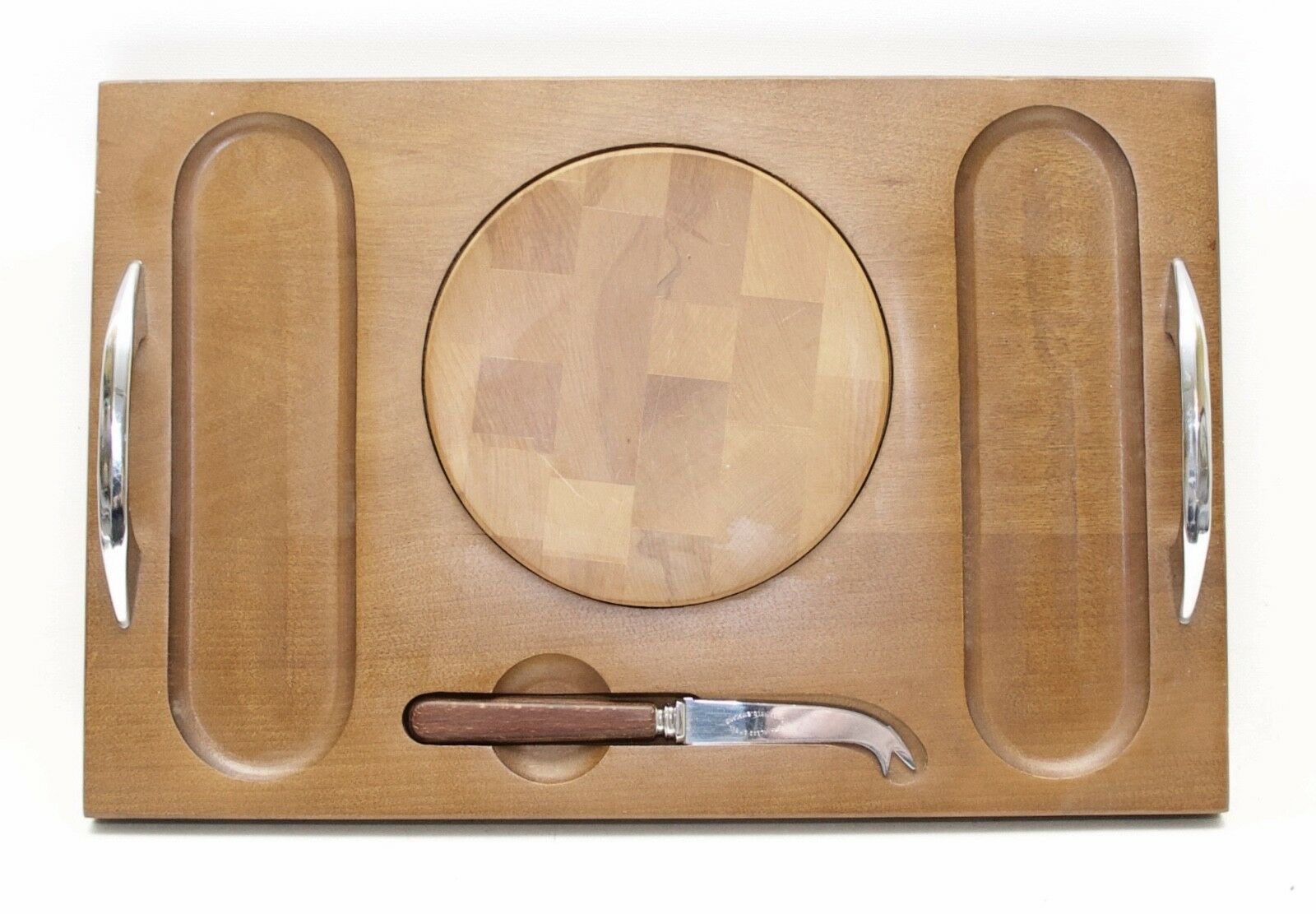 Baribocraft Canada Cheese Board 14'' Maple Wood Serving Tray Stainless Knife - $21.77