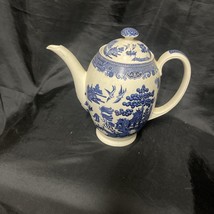 Vintage Blue Willow Porcelain Tea Pot - £118.70 GBP