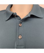 Van Heusen Air Short Sleeve Polo Shirt Men&#39;s Size Medium Teal GreenTextured - £9.43 GBP