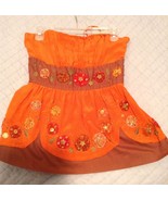 Plenty by Tracy Reese Silk Embellished Orange Gold Strapless Top Size 4 - $34.65