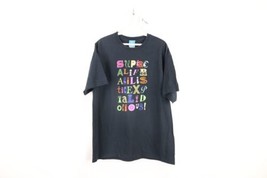 Vtg Disney Mens Large Faded Spell Out Mary Poppins Short Sleeve T-Shirt Black - £35.16 GBP