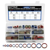 245Pcs Bonded Seal Washer, Nbr Metric Metal Automotive Sealing Washers - £30.85 GBP