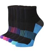 Tipi Toe Women's 6-Pairs Athletic Quarter Sports Socks Midnight Black Blue Green - $273.82 MXN