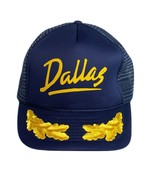 Vintage DALLAS Naval Trucker Hat Cap Mesh Snapback Navy Blue Gold Leaf B... - $31.71 CAD