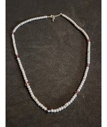 Vintage Faux Pearl And Purple Rhinestone Necklace.  18&quot; length.  Nice - $28.52 CAD