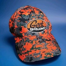 Geek Squad Hat Orange Military Digital Pixel Camo Adjustable Strapback Cap OSFM - $18.69