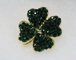 Shamrock Brooch, 4 Leaf Clover Pin, Irish Jewelry, St Patrick&#39;s Shamrock Pin - £16.06 GBP