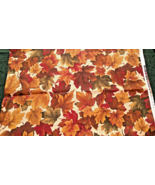 FABRIC Concord Brown Green Tan Leaves of Autumn on Ivory 10&quot; x 15&quot; $1.55 - $2.14 CAD
