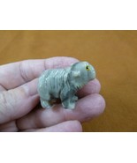 (Y-she-20) gray white wooly Sheep ewe carving stone gemstone SOAPSTONE f... - $8.59