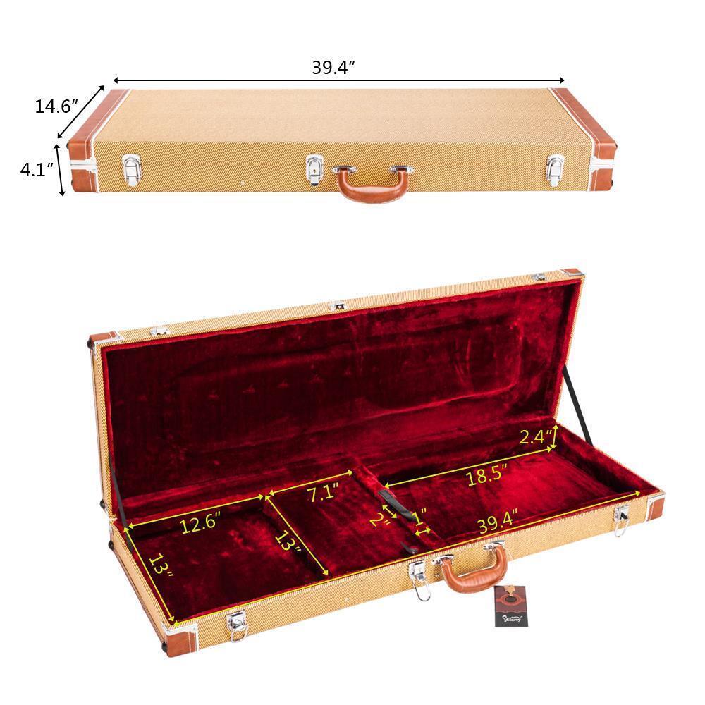 High Grade Flat St Electric Guitar Square Hard Shell Case With Lock
